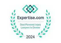 Logo of Expertise.com with text "Best Personal Injury Lawyers in Denver 2024" surrounded by laurel wreaths.