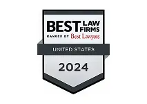 Logo featuring "Best Law Firms 2024" awarded by Best Lawyers, United States.
